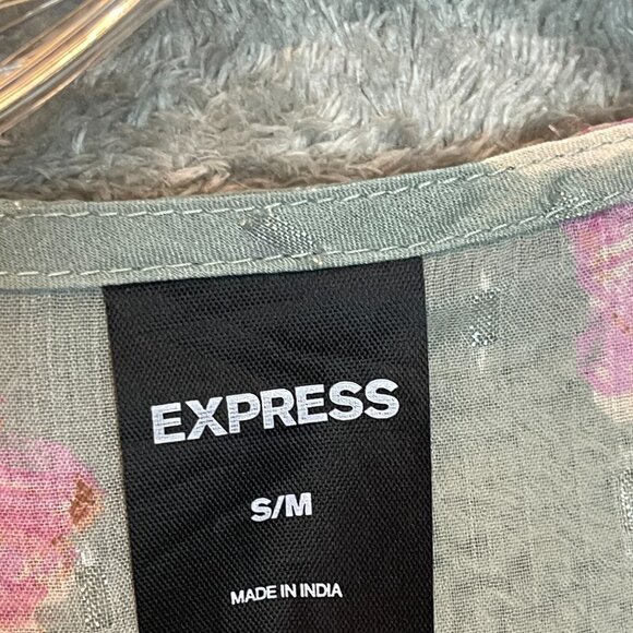 Express Women Light Chiffon Floral Girly Bloomcore Boho Maxi Wrap Cover Up Small - Picture 9 of 14